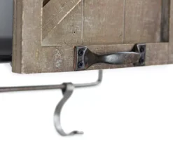 Rustic Sliding Barn Door Storage Rack -Home Store 810509316 4
