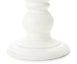 White Wood Pillar Candle Holder, (15") -Home Store 810509526 810509525 2