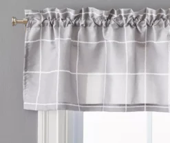 Gray Ronan Valance & Tier 3-Piece Curtain Set 6 Gray Ronan Valance & Tier 3-Piece Curtain Set -Home Store 810511103 1