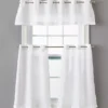 White Tucker Valance & Tier 3-Piece Curtain Set -Home Store 810511404