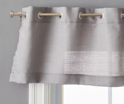 Gray Tucker Valance & Tier 3-Piece Curtain Set -Home Store 810511406 1
