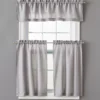 Gray Marla Valance & Tier 3-Piece Curtain Set -Home Store 810511410