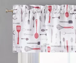 Utensils Print Valance & Tier 3-Piece Curtain Set -Home Store 810511417 1