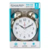 Sharp Brushed Nickel Twin Bell Alarm Clock -Home Store 810514648