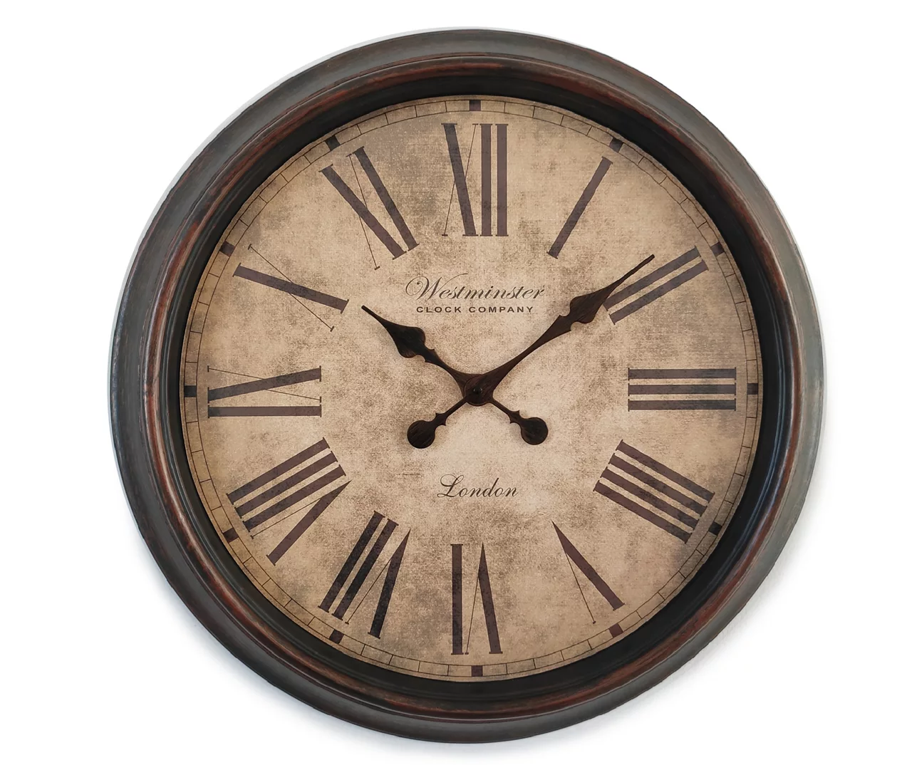 Brown Mahogany Antiqued Wall Clock 3 Brown Mahogany Antiqued Wall Clock
