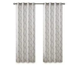Sereno Fretwork Ivory Light-Filtering Grommet Curtain Panel, (63") -Home Store 810517995 810517996 810517998 11