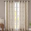 Sereno Fretwork Beige Light-Filtering Grommet Curtain Panel, (84") -Home Store 810518024 810518025 810518026