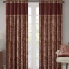 Valerie Burgundy Light-Filtering Rod Pocket Curtain Panel Pair, (95") -Home Store 810518081 810518082