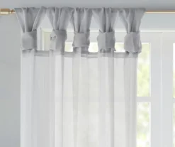 Persis Light Gray Voile Sheer Twisted Tab Curtain Panel Pair, (95") 10 Persis Light Gray Voile Sheer Twisted Tab Curtain Panel Pair, (95") -Home Store 810518134 810518135 810518136 2