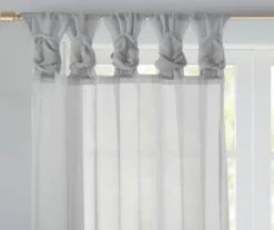 Persis Light Gray Voile Sheer Twisted Tab Curtain Panel Pair, (84") 11 Persis Light Gray Voile Sheer Twisted Tab Curtain Panel Pair, (84") -Home Store 810518134 810518135 810518136 3 1
