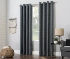 Wilbon Navy Denim Blackout Grommet Curtain Panel, (84") 15 Wilbon Navy Denim Blackout Grommet Curtain Panel, (84") -Home Store 810518489 4