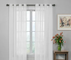 Curtain Fresh Ivory Sheer Grommet Curtain Panel, (63") -Home Store 810519503