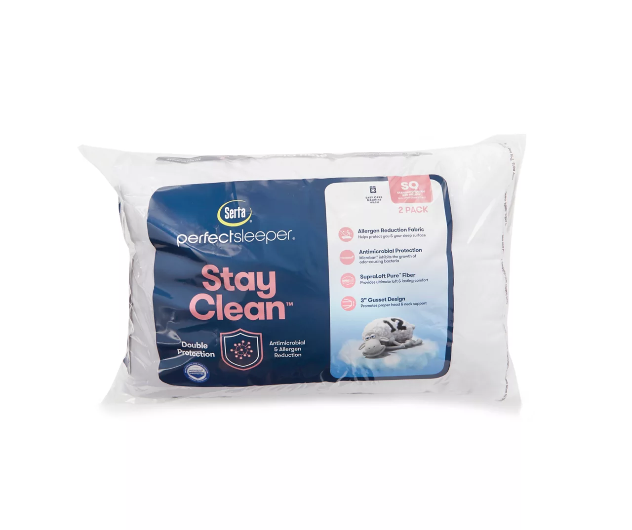 Stay Clean Pillows, 2-Pack 3 Stay Clean Pillows, 2-Pack