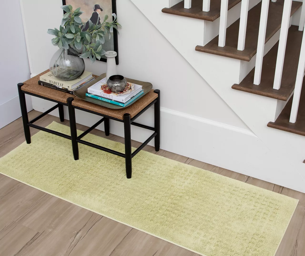 Vista Sage Embossed Grid Bath Rug, (2' 2" X 6') 8 Vista Sage Embossed Grid Bath Rug, (2' 2" X 6') - Image 6