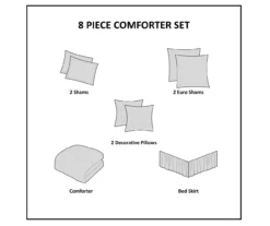 Casey Gray Embroidered King 8-Piece Comforter Set -Home Store 810523138 810523139 15