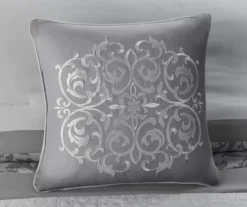 Casey Gray Embroidered King 8-Piece Comforter Set -Home Store 810523138 810523139 9 1