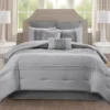 Casey Gray Embroidered King 8-Piece Comforter Set 2 Casey Gray Embroidered King 8-Piece Comforter Set -Home Store 810523138 810523139 9