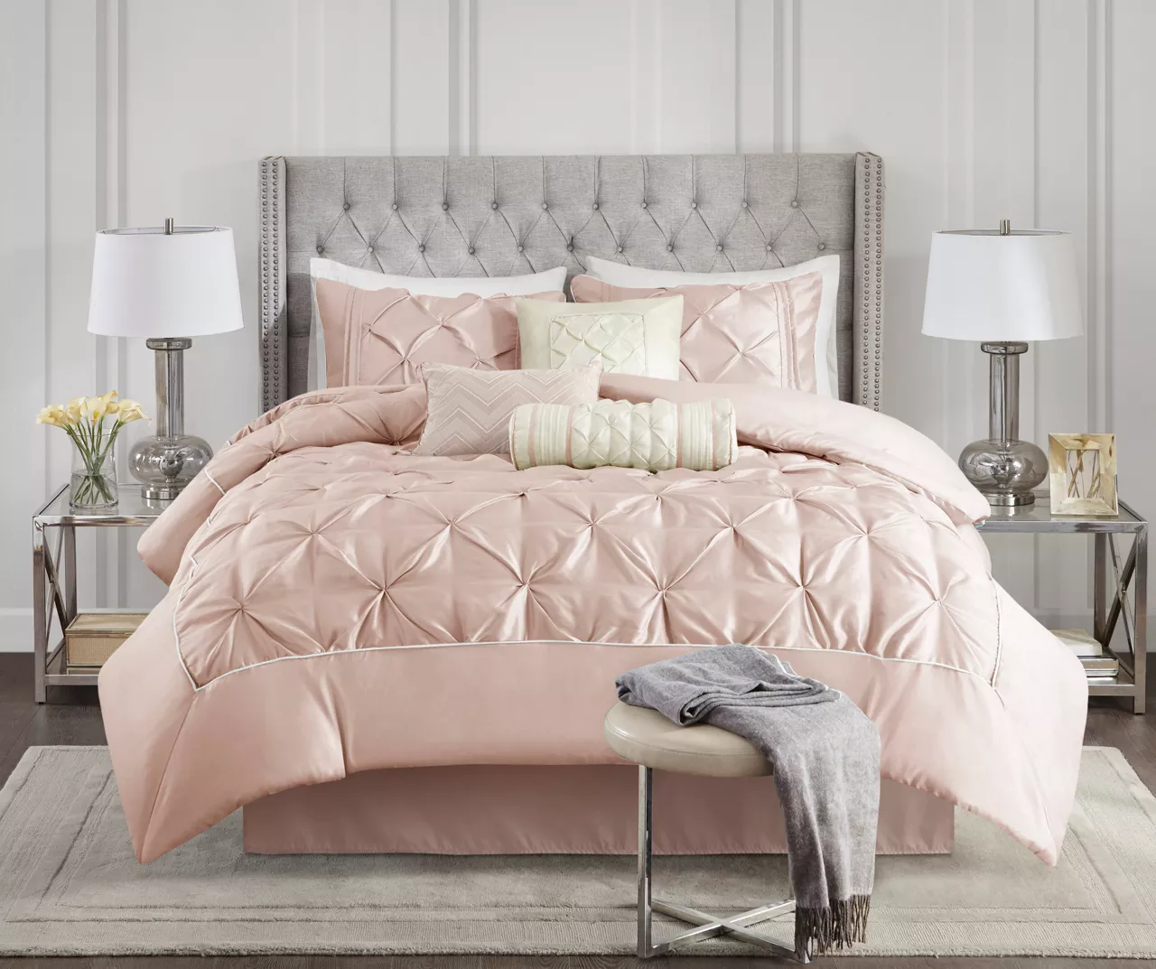 Piedmont Blush Tufted Full 7-Piece Comforter Set 3 Piedmont Blush Tufted Full 7-Piece Comforter Set