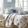 Rockaway Blue Reversible Coverlet Set -Home Store 810523177 810523178 810523179