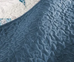 Rockaway Blue Reversible Coverlet Set -Home Store 810523177 810523178 810523179 2