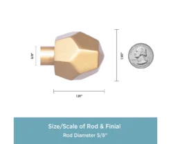 River Burnished Brass 5/8" Steel Decorative Curtain Rod, (36" - 66") 8 River Burnished Brass 5/8" Steel Decorative Curtain Rod, (36" - 66") -Home Store 810524305 2