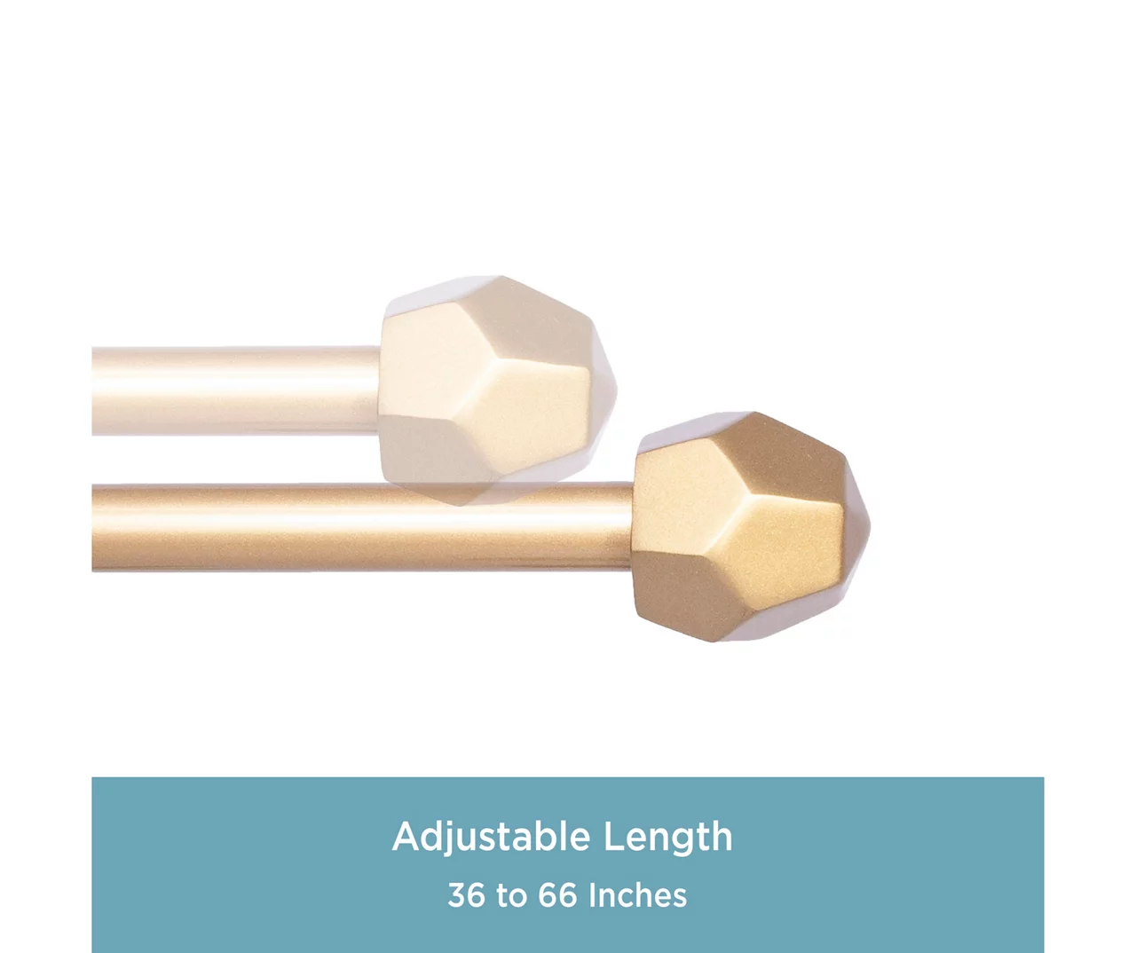 River Burnished Brass 5/8" Steel Decorative Curtain Rod, (36" - 66") 5 River Burnished Brass 5/8" Steel Decorative Curtain Rod, (36" - 66") - Image 3