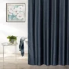 Denim Blue Embossed Waffle Shower Curtain 1 Denim Blue Embossed Waffle Shower Curtain -Home Store 810528239