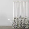 White & Green Floral Fabric Shower Curtain 1 White & Green Floral Fabric Shower Curtain -Home Store 810528298