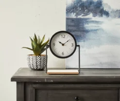 Black Round Elevated Tabletop Clock -Home Store 810534570 2