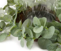 Glass Hurricane With Greenery -Home Store 810535403 1