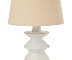 White Spindle Table Lamp With Bulb -Home Store 810535792 1