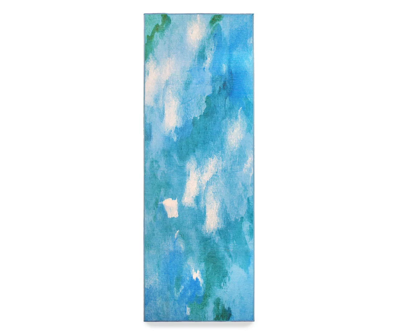 My Magic Carpet Watercolor Aqua Blue Washable Runner, (2'6" X 7') 3 My Magic Carpet Watercolor Aqua Blue Washable Runner, (2'6" X 7')