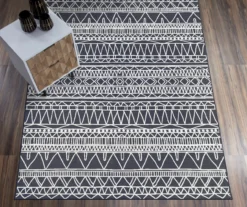My Magic Carpet Chelsea Aztec Dark Gray Washable Area Rug -Home Store 810537766 2
