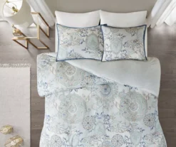 Lian Blue Full/Queen 3-Piece Reversible Duvet Cover Set -Home Store 810538031 810538032 2 1