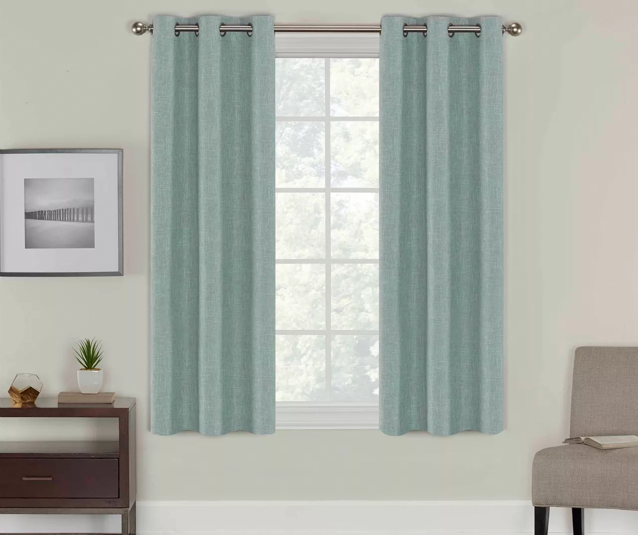 Eclipse Alec Crosshatch Blackout Grommet Curtain Panel Pair 7 Eclipse Alec Crosshatch Blackout Grommet Curtain Panel Pair - Image 5