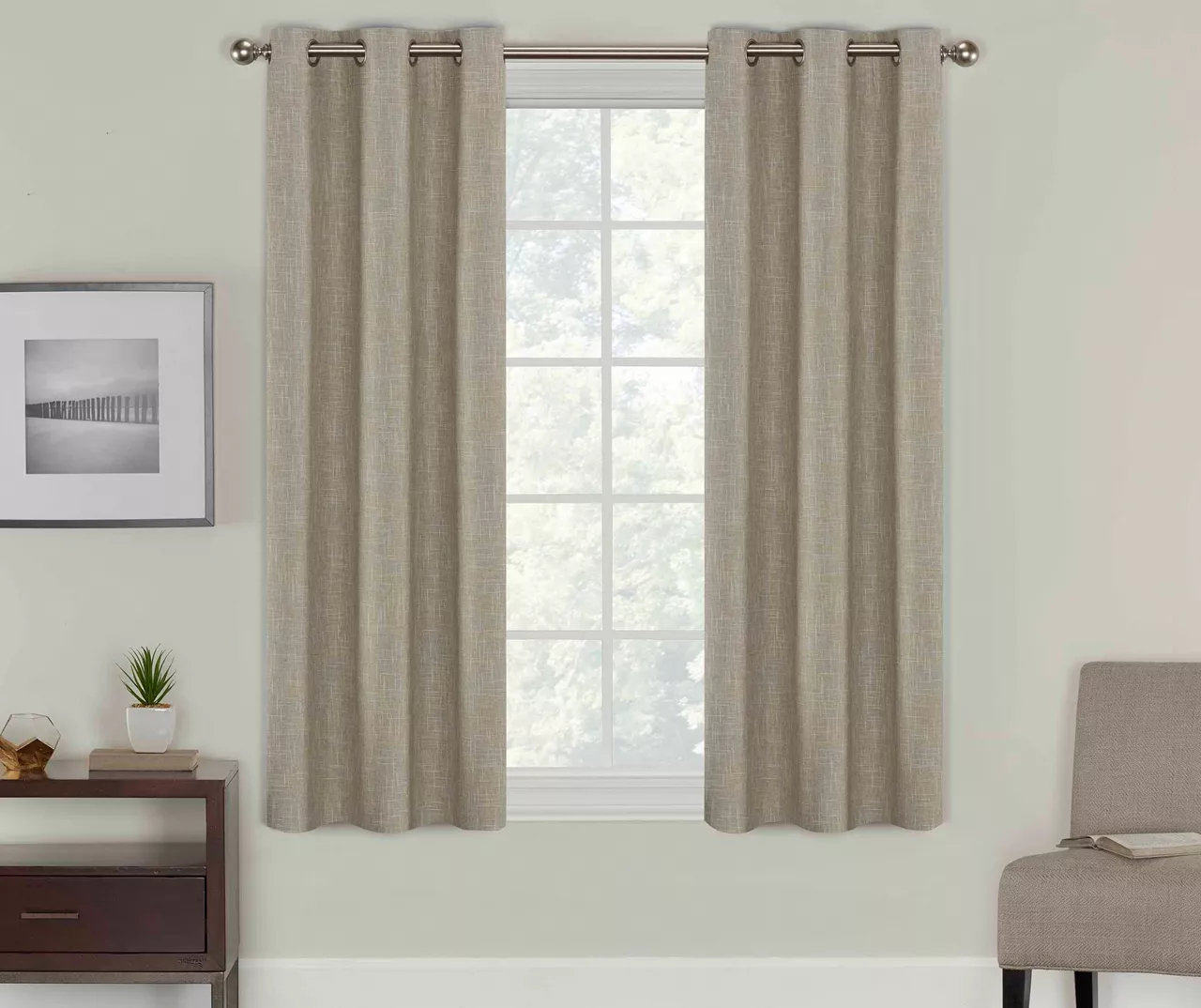 Eclipse Alec Crosshatch Blackout Grommet Curtain Panel Pair 3 Eclipse Alec Crosshatch Blackout Grommet Curtain Panel Pair