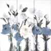 White & Blue Floral 3-Piece Triptych Wrapped Canvas Set