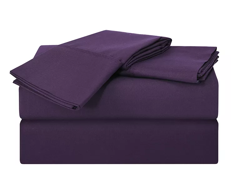 Dark Purple Microfiber King 4-Piece Sheet Set 3 Dark Purple Microfiber King 4-Piece Sheet Set
