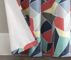 Turquoise Fraction Print Ashby Blackout Rod Pocket Curtain Panel, (84") -Home Store 810542219 2