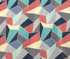 Turquoise Fraction Print Ashby Blackout Rod Pocket Curtain Panel, (84") -Home Store 810542219 3