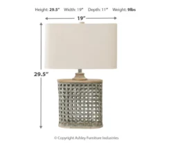 Gray Basketweave Deondra Table Lamp -Home Store 810546559 3
