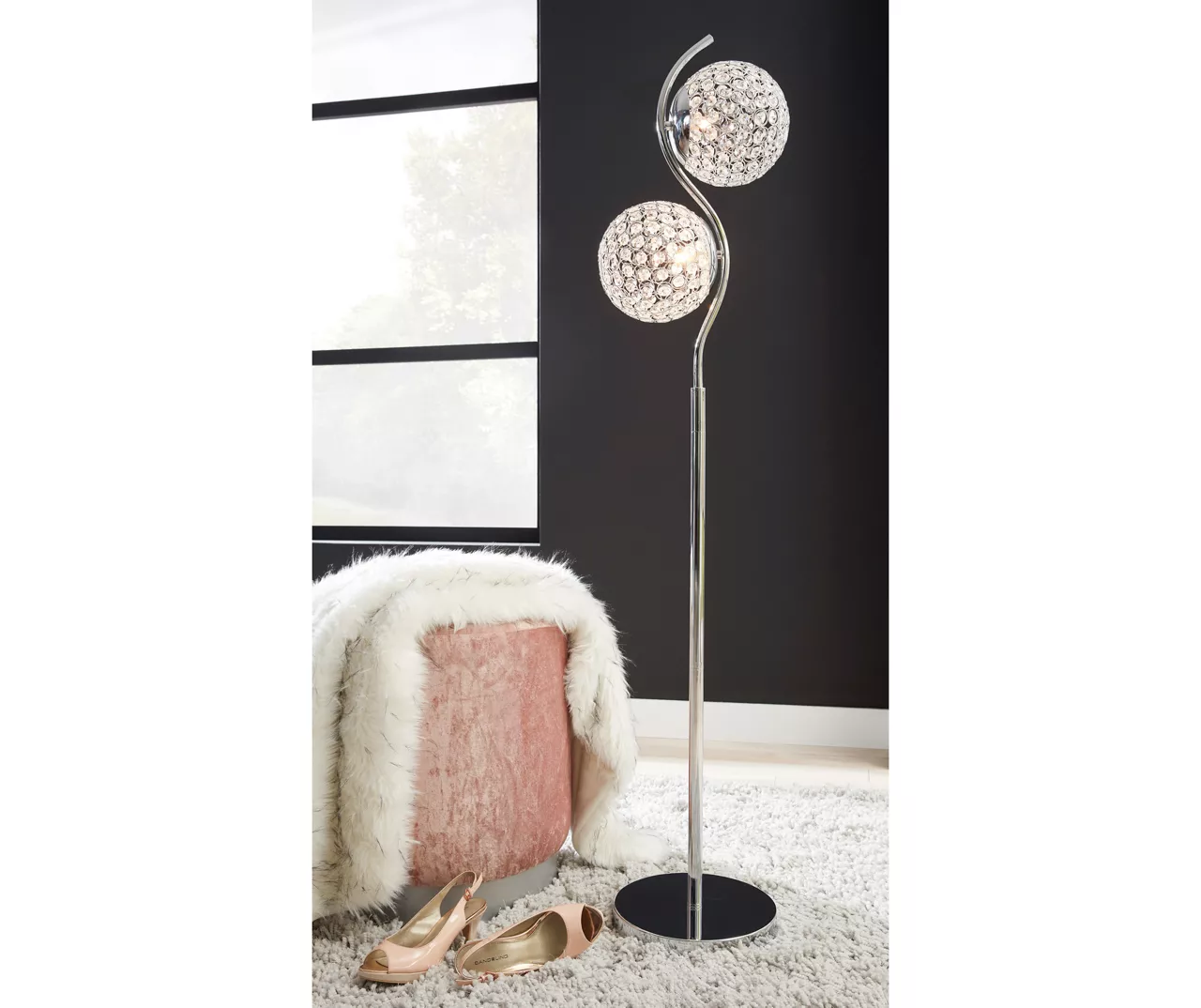 Silver-Finish & Clear Winter Ball Floor Lamp 3 Silver-Finish & Clear Winter Ball Floor Lamp