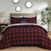 Red Buffalo Plaid Rochester Reversible Twin 6-Piece Comforter Set -Home Store 810547533 810547534 810547687 810547688 810547689