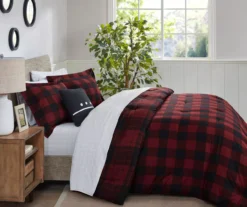 Red Buffalo Plaid Rochester Reversible Twin 6-Piece Comforter Set -Home Store 810547533 810547534 810547687 810547688 810547689 2