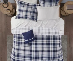 Navy Plaid Leroy Reversible California King 8-Piece Comforter Set -Home Store 810547535 3