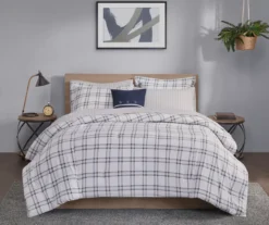 Navy Plaid Leroy Reversible California King 8-Piece Comforter Set -Home Store 810547535 4