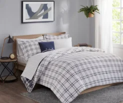 Navy Plaid Leroy Reversible California King 8-Piece Comforter Set -Home Store 810547535 5