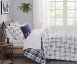 Navy Plaid Leroy Reversible California King 8-Piece Comforter Set -Home Store 810547535 6
