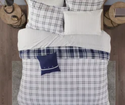 Navy Plaid Leroy Reversible California King 8-Piece Comforter Set -Home Store 810547535 7
