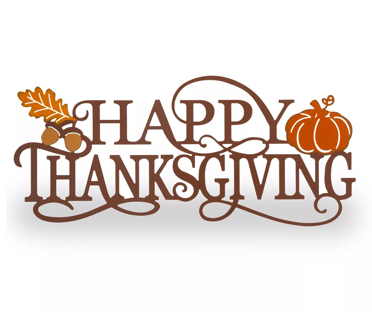 "Happy Thanksgiving" Leaves & Pumpkin Wordscript Wall Decor 3 "Happy Thanksgiving" Leaves & Pumpkin Wordscript Wall Decor